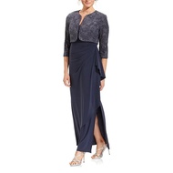 Women's Empire Waist Bolero Jacket Dress (Petite and Regular Sizes)