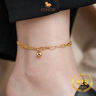 USHOW 18K Gold Chain Anklet For Women