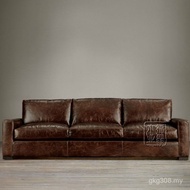Club Genuine Leather Sofa Oil Wax Leather Hotel First Layer Leather Sofa Bar Club Office Sofa Americ