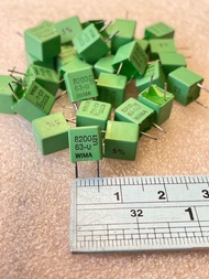 (แพ็ค10ชิ้น)ของมือ1เก็บนานพร้อมส่งในไทย C 0.0082UF 63V 822PF WIMAสีเขียว ขาห่าง5มิล Cโพลี C822 822J6