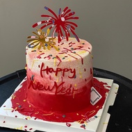 2026 Happy New Year fireworks acrylic cake decoration New Year's Eve New Year's Eve horse candle bak