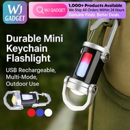 Lampu Suluh Mini Boleh Cas USB Keychain Flashlight Red Blue Light Rechargeable LED Torch Ultra Brigh