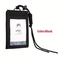 TEMU 1pc Id Card Holder, Hook Loop Patch Badge Holders, Outdoor Travel Pouch Pen Purse And Nylon Lan
