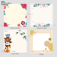 Greeting card BOX 10x10cm VOL- A card Wayang Plane Lime Maple Flamingo Safari Bee Dino Rocket ship