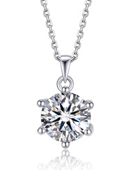 Womens Necklace, Anniversary Sparkling Gifts for Wife, 1Carat Moissanite Necklace for Women, Simulat