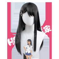 §≈ Hayase Wig Fiber Synthetic Wig Anime Ijiranaide Nagatoro San Cosplay 「Hsiu 」Black Long Wig+Wi
