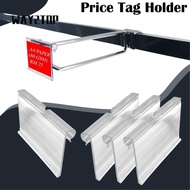 WAY2TOP 50PCS Label Holder, Plastic Transparent Price Tag Holder,  Signage Multifunctional Double li