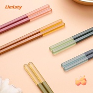 UMISTY 5 Pairs Chopsticks, Multicolor Plastic Chopsticks Reusable, Easy To Use Non-Slip 9.5 Inch/24c