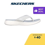 Skechers Women On-The-GO 600 Fluorish Sandals - 140703-GRY Contoured Goga Mat Footbed, Hanger Optional, Machine Washable
