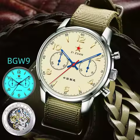 TOPHILL Classic Aviator 40mm Chronograph 1963 Mechanical Wristwatch Seagull Movement ST1901 Watch Fo