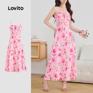 Lovito Boho Floral Asymmetrical Split Dress for Women L128ED726