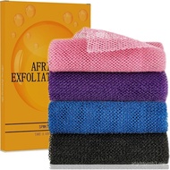 African Exfoliating Net, 4 Pieces African Mesh Sponge, Nylon African Bath Sponge Net, African Long N