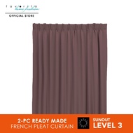 Favorita Monzano Casa Sunout French Pleat Curtain UV Protection Block Sunlight (2 Pcs) | Langsir