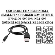 USB CABLE CHARGER NOKIA SMALL PIN CHARGER COMPATIBLE PHONE NOKIA N70 5300 N90 N91 N92 N93 N95 N95 N9