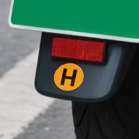 H Historical Vehicle Sign 60mm Waterproof Reflective Sticker with Strong Adhesive Car and Motorcycle