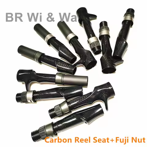 BR Wi & Wa Carbon Reel Seat 3K Woven Carbon Fiber Body With FUJI Hood DIY Spinng Fishing Rod Casting