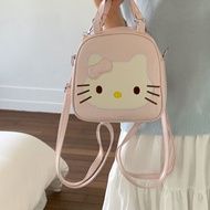 Olang Dễ thương Hello Kitty balo da pu phụ nữ mini dây đeo vai có thể điều chỉnh ba lô thời trang
