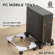 {SG Seller} CPU Roller Stand Computer Stand Ventilated PC Rack Adjustable Mobile CPU Stand with 4 Ca
