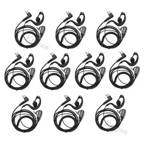 10Pcs 1-Wire Clip Ear Earpiece Mic Headset Headphone PTT for Motorola Radio EP450 CP040 CP200 CP300 