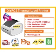DIYPOS Thermal Printer A6 Shipping Label Waybill Courier Awb Barcode Bluetooth Thermal Printer