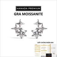 [GRA RECEIVING] Moissanite Stone Earrings 5MM 925 Sterling Silver Platinum Meteor HANADA 1841 A8
