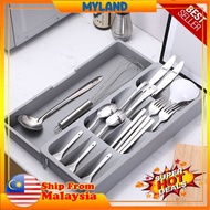 Cutlery Storage Tray Expandable Drawer Organizer