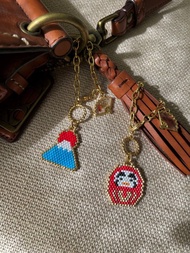 【日本富士山、日本達摩不倒翁掛飾】包包掛飾鑰匙圈