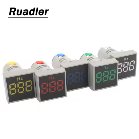 5 color Digital Display Electricity Hertz meter 0-99 Hz Frequency meter indicator light AC meter Red