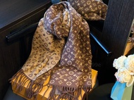 💜LOUIS VUITTON LV 羊絨提花雙面圍巾披肩