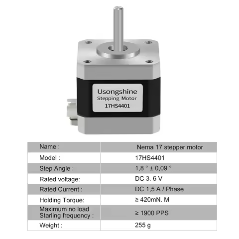 17HS4401 17HS4401S Nema17 Stepper Motor 42BYGH 1.5A 42N.cm 4-lead 1/3/5pcs For 3D Printer CNC Router