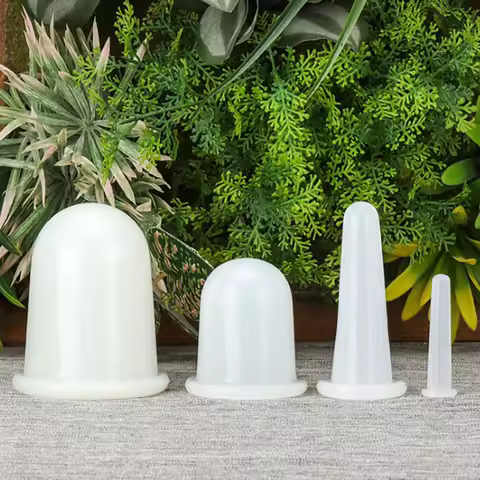 4 Cups Set Silicone Cupping Therapy Set Professionally Chinese Massage Cups for Cupping Therapy and 
