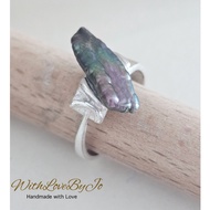 999 Fine Silver Biwa Pearl Ring