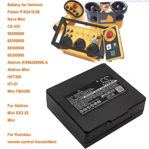 Cameron Sino 2500mAh Battery for Abitron Mini, EX2-22, For Komatsu remote control transmitters, For 