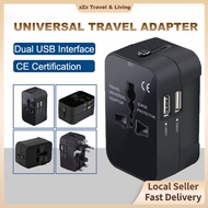 [SG] Universal Travel Adapter  Compact for 150 Countries Standard &amp; USB Port Travel Adapter Wall Plug with USB  Ports