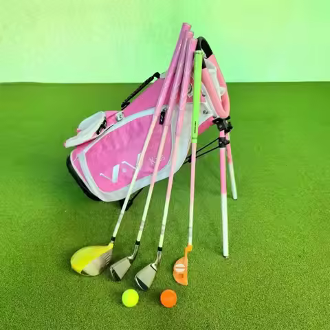 KIDS Golf Bag Youth Golf Clubs Set for Beginners 3~5 Years Old Pink Girls Golf Bag with Clubs