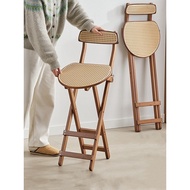 Foldable High Stool Simple Bar Chair Comfortable High Chair Backrest Stool Chair