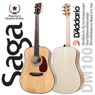 Saga® DM100 กีตาร์โปร่ง 41 นิ้ว ทรง Dreadnought ไม้หน้าแท้ Top Solid Engleman Spruce  ไม้ข้าง/ไม้หลั