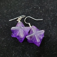 水晶耳環 - 紫晶 (梅爾卡巴款)