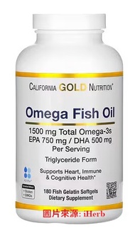 California Gold Nutrition, 挪威 Omega-3 魚油，含 EPA/DHA，天然檸檬味，180 粒軟膠囊