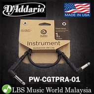 D'addario PW-CGTPRA-01 Right Angle Classic Series Patch Cable for Effect Pedal - 1 Ft / 0.3M (PWCGTP