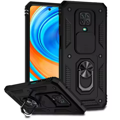 For Redmi Note 9 Pro Case Cover Xiaomi Redmi Note 9 Pro Capa Shockproof Slide Camera Lens Ring Holde