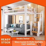 Bed Room』Metal Loft Bed Single Queen King Size Double Decker Elevated Bunk Bed Space Saving Loft Bed