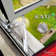 1 Pair 4 Bar Hinge Steel 430 Friction Stay / Swing Window Hinge / Round Groove / Ensel Cermin