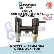 【SG】 SG Plumber Mart | Nouva Gun Metal Two-Way Tap 15mm