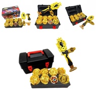 Beyblade 8pcs Golden Set Gyro Burst With Launcher Portable Storage Box Gift Kids