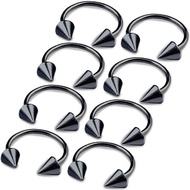 8pcs 16g Cincin Horseshoe Circular Barbell Cartilage Hoop Septum Hidung Bibir Kening Spider Bite Tra