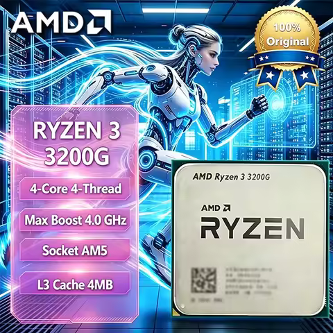 AMD Ryzen 3 3200G R3 3200G 3.6 GHz Quad-Core Quad-Thread 65W CPU Processor L3=4M YD3200C5M4MFH Socke