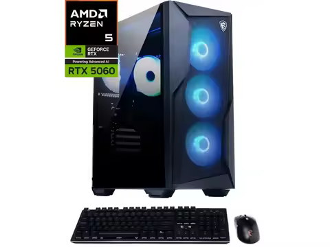 MSI Codex Z2 B8NVL-694US Gaming Desktop PC, AMD Ryzen 5 8400F 6-Core, GeForce RTX 5060 8GB GDDR7, 16