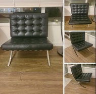 Genuine Leather Barcelona Chair- Black