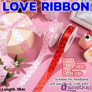 SUY 1 Roll Printed Ribbon Use To Decorate Gift Boxes Valentine's Day Flower Bouquet DIY Work Width 2
